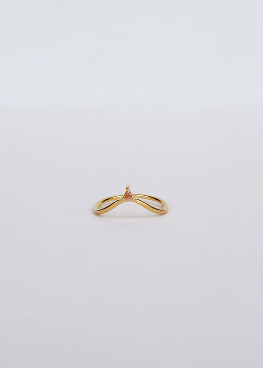 Arched Triangle Ring |  Champagne | 8