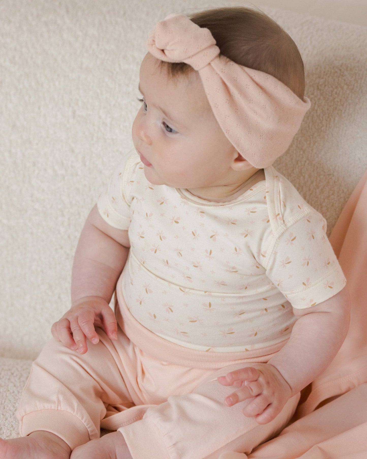 Short Sleeve One-Piece Fleur: 3-6M