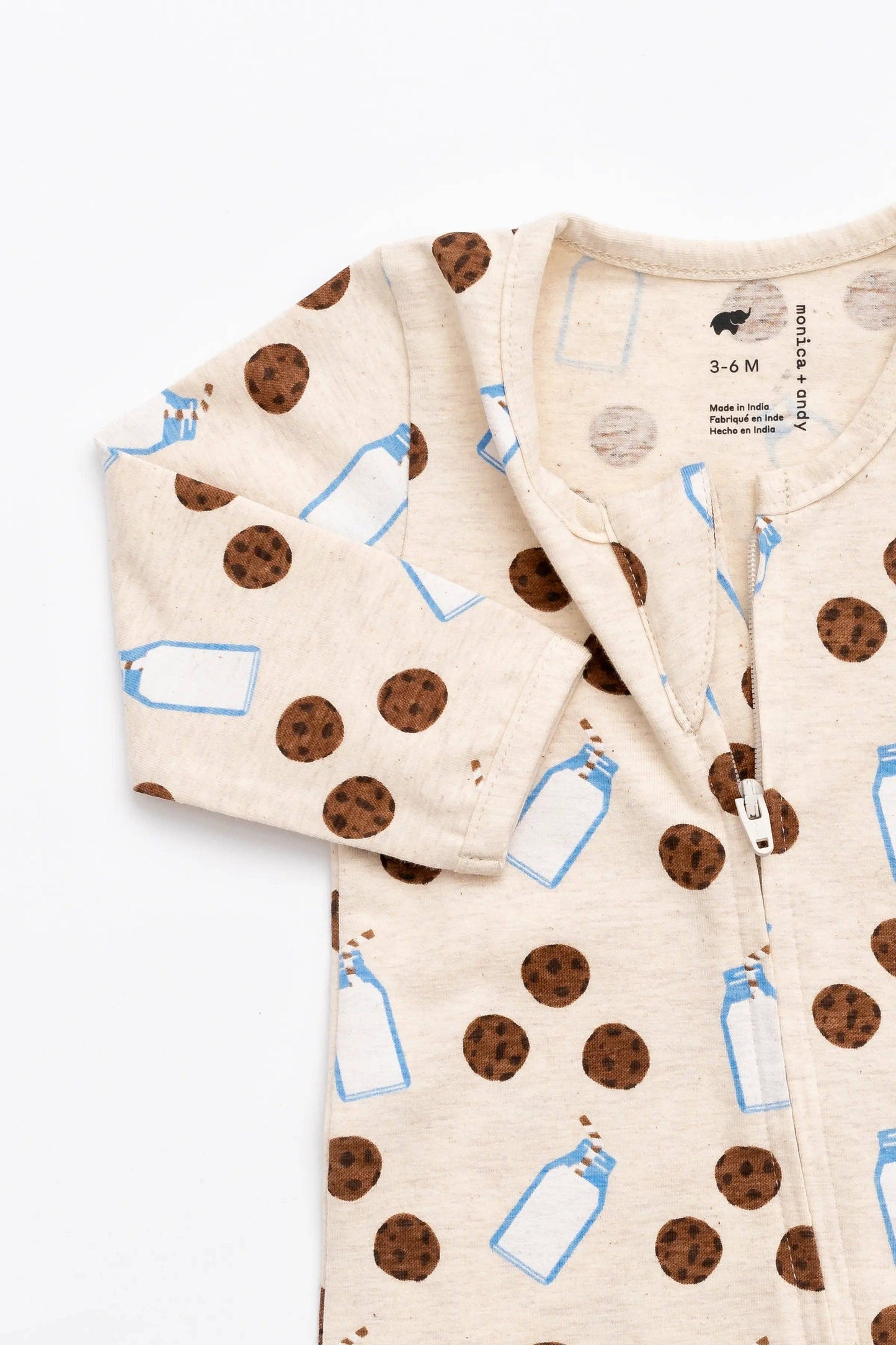 Zipper One-Piece_Cookies + Milk: Unisex / Cookies + Milk / 6-9m