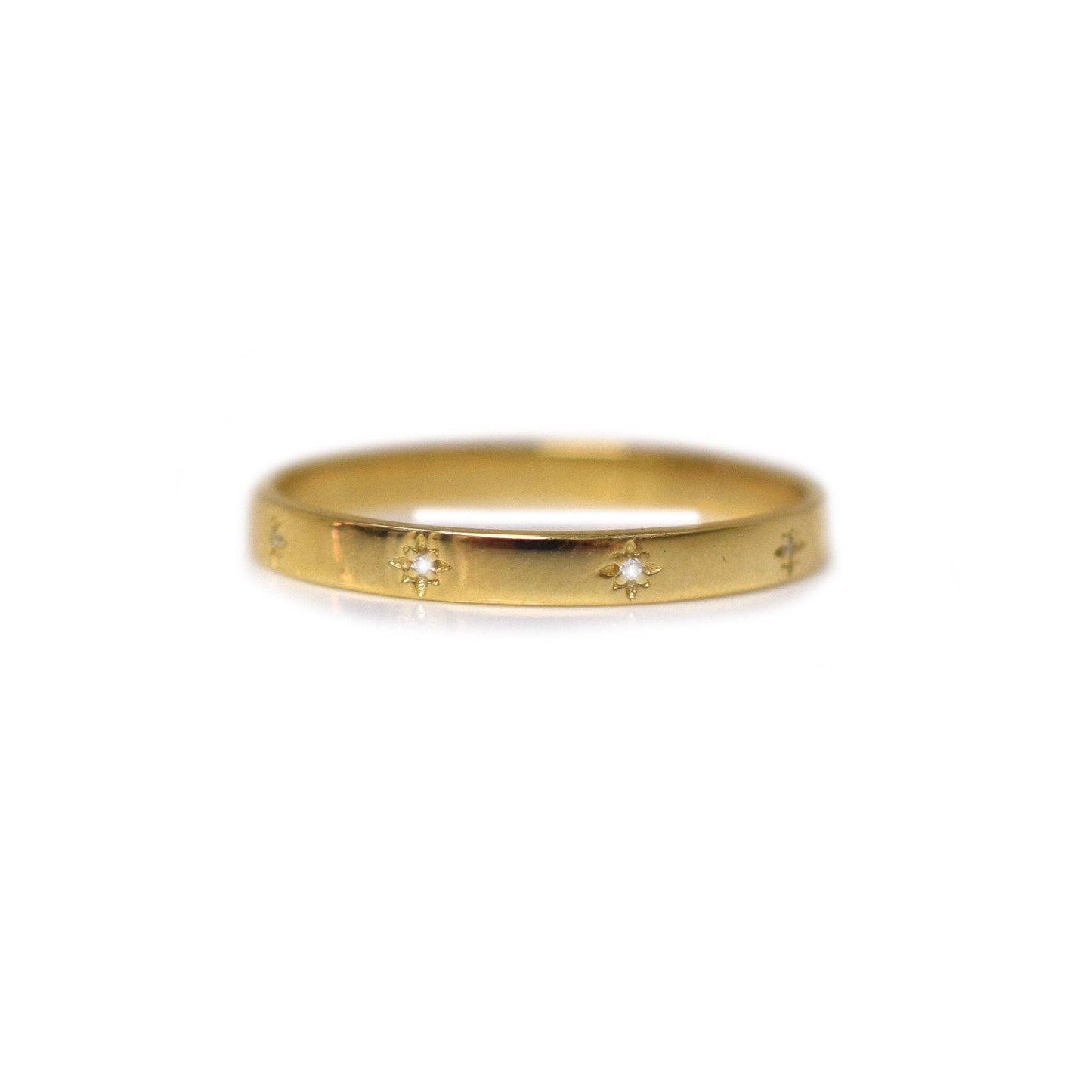 Diamond Stardust Band | Solid Gold | 6