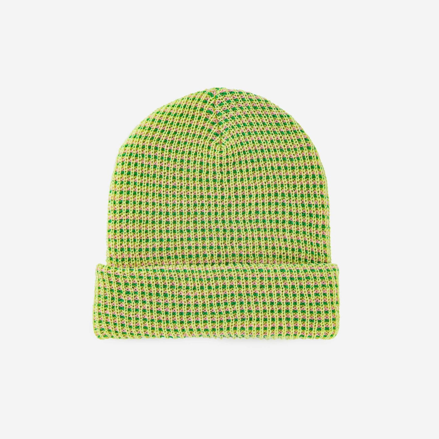 Simple Grid Knit Beanie | Cobalt Peach