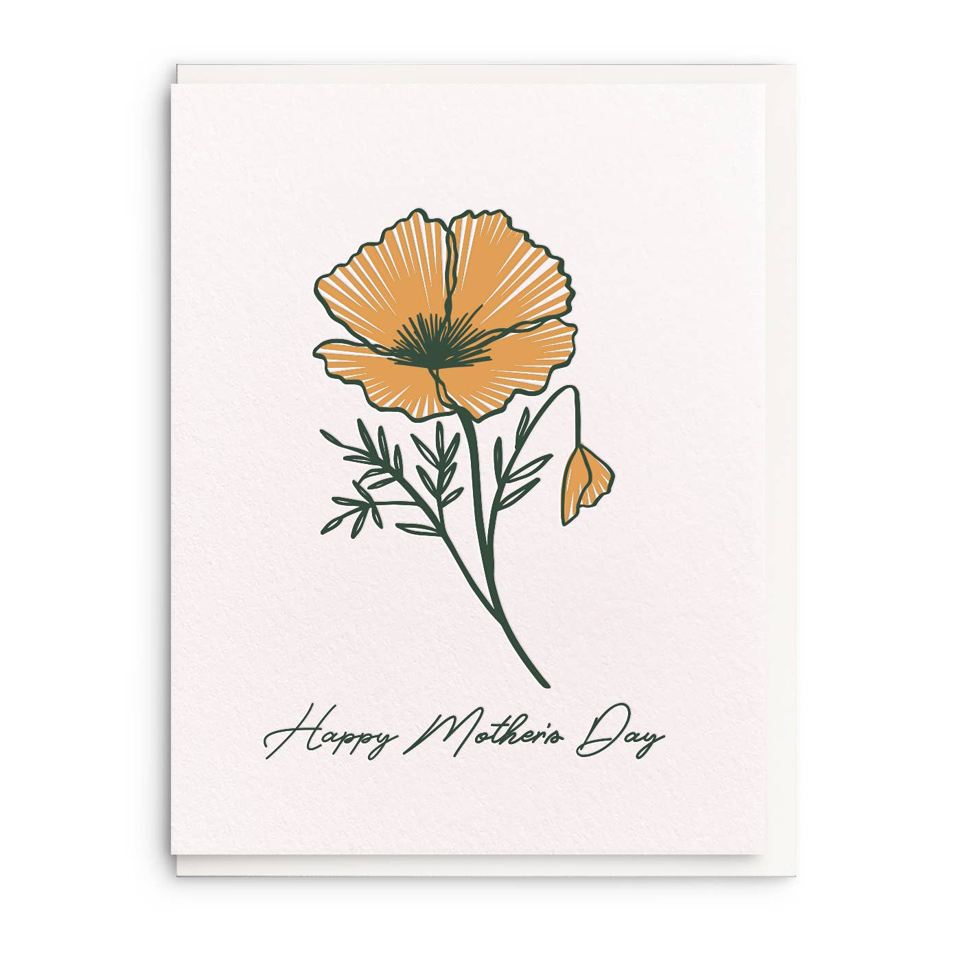 Poppy Letterpress Mother's Day Card