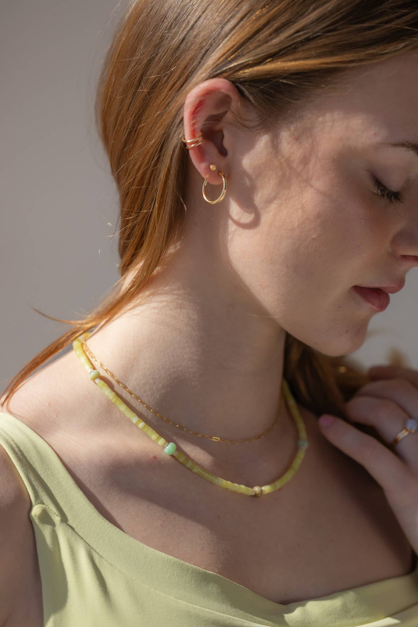 Sunlit Jade Necklace I 14k Gold Fill / 14"