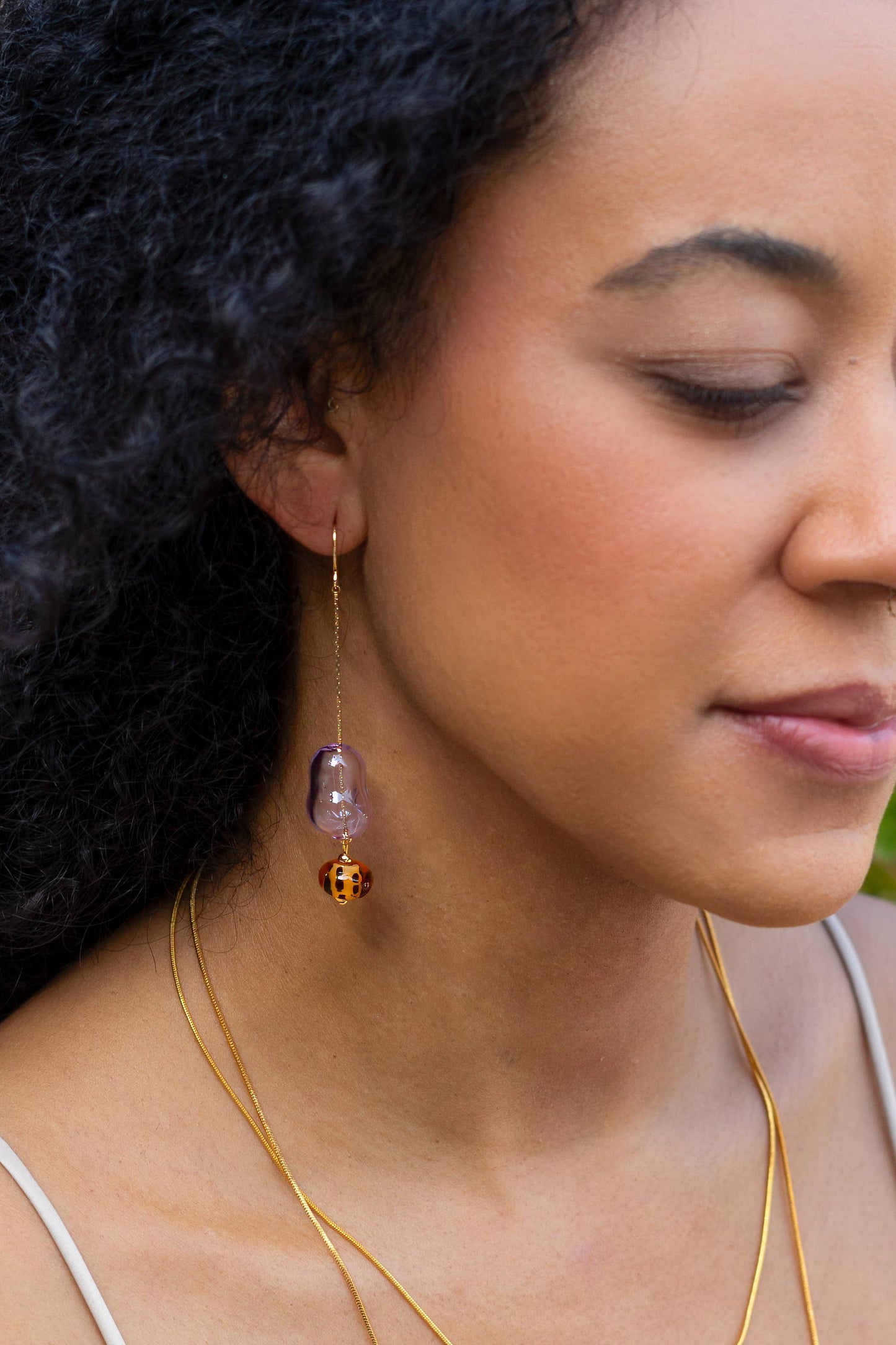 Lennox Dangle Earring | Murano Lilac Glass