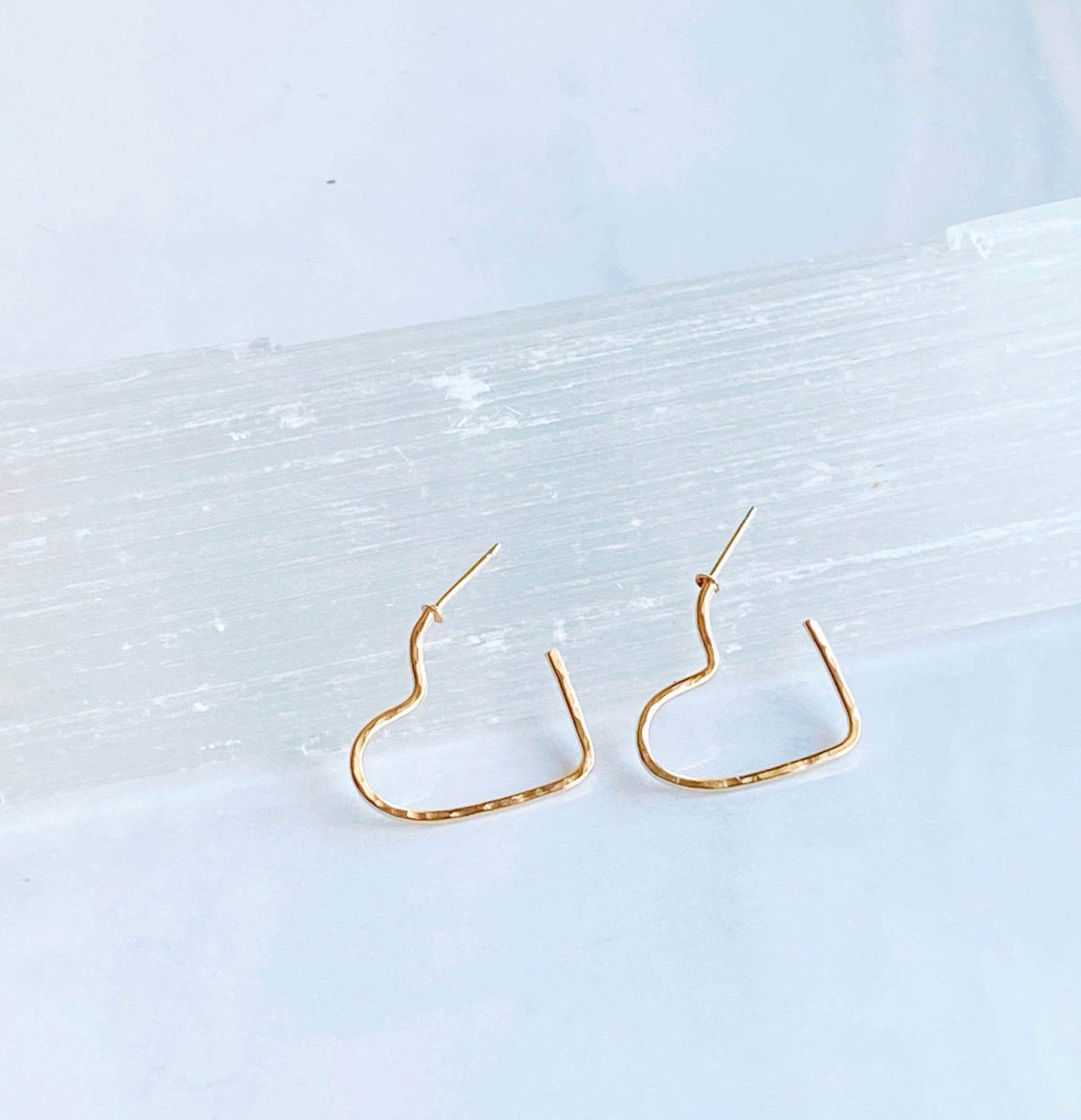 Modern Heart Post Earrings