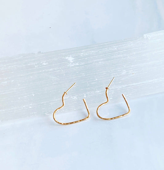 Modern Heart Post Earrings