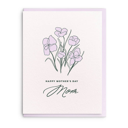 Bouquet Letterpress Mother's Day Card