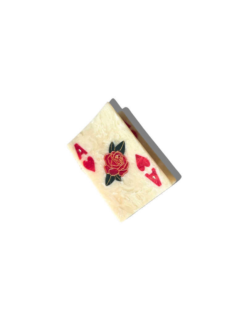 Hand-Painted Ace of Hearts Claw Hair Clip