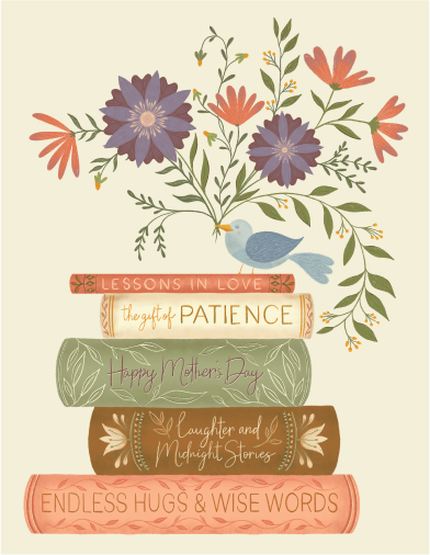 Mom's Library Hand-Illustrated Mother's Day Card