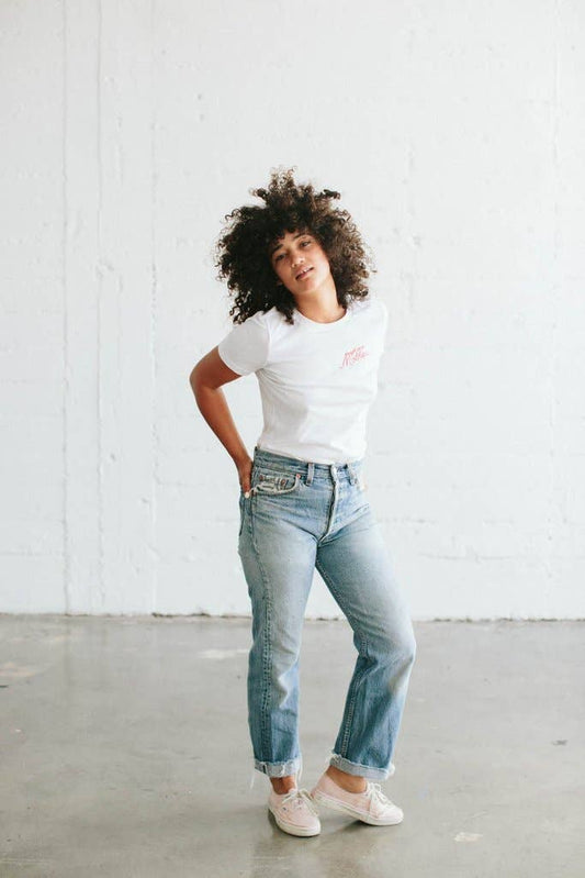 Tough as a Mother White Fitted Tee | S