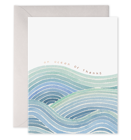 Ocean of Thanks Waves Thank You Card