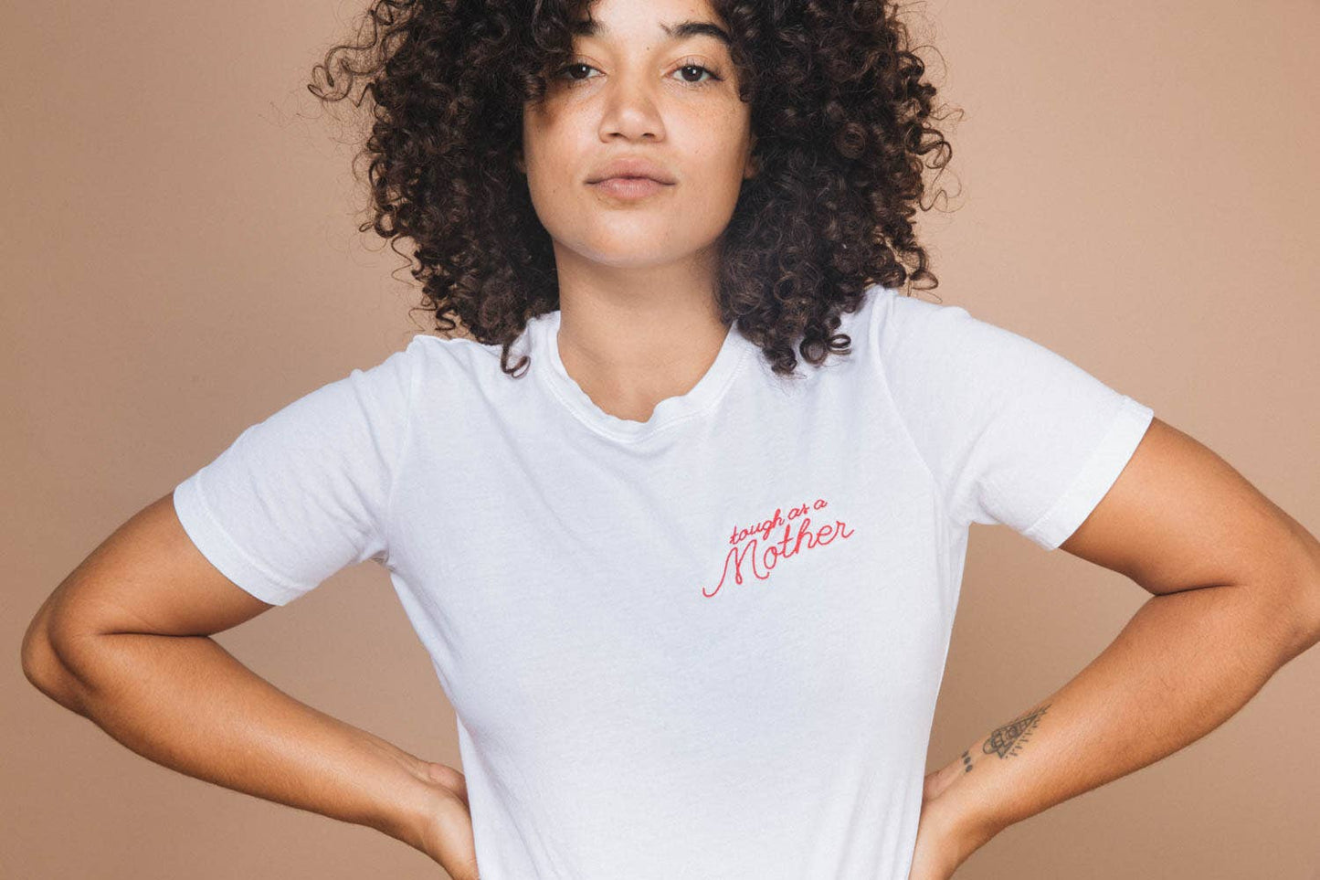 Tough as a Mother White Fitted Tee | L