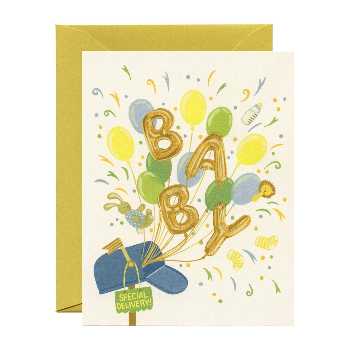 Special Delivery Balloons & Confetti Baby Card