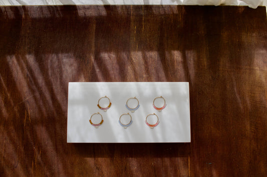Beach Pearl Hoops | Golden Rod and Aster / Gold Filled