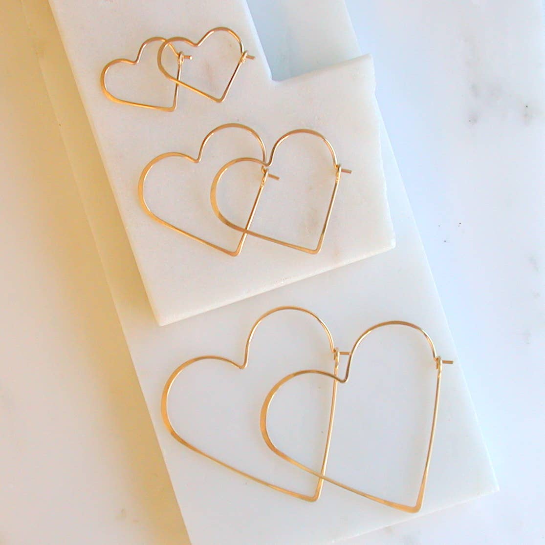 Heart Hoops: Sterling silver / Small