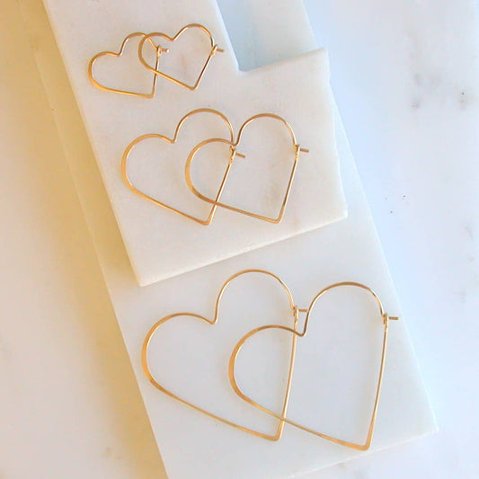 Heart Hoops: Sterling silver / Small