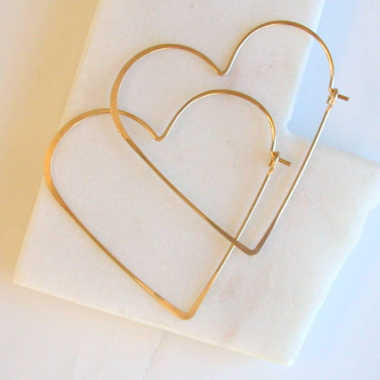 Heart Hoops | 14k Gold Fill