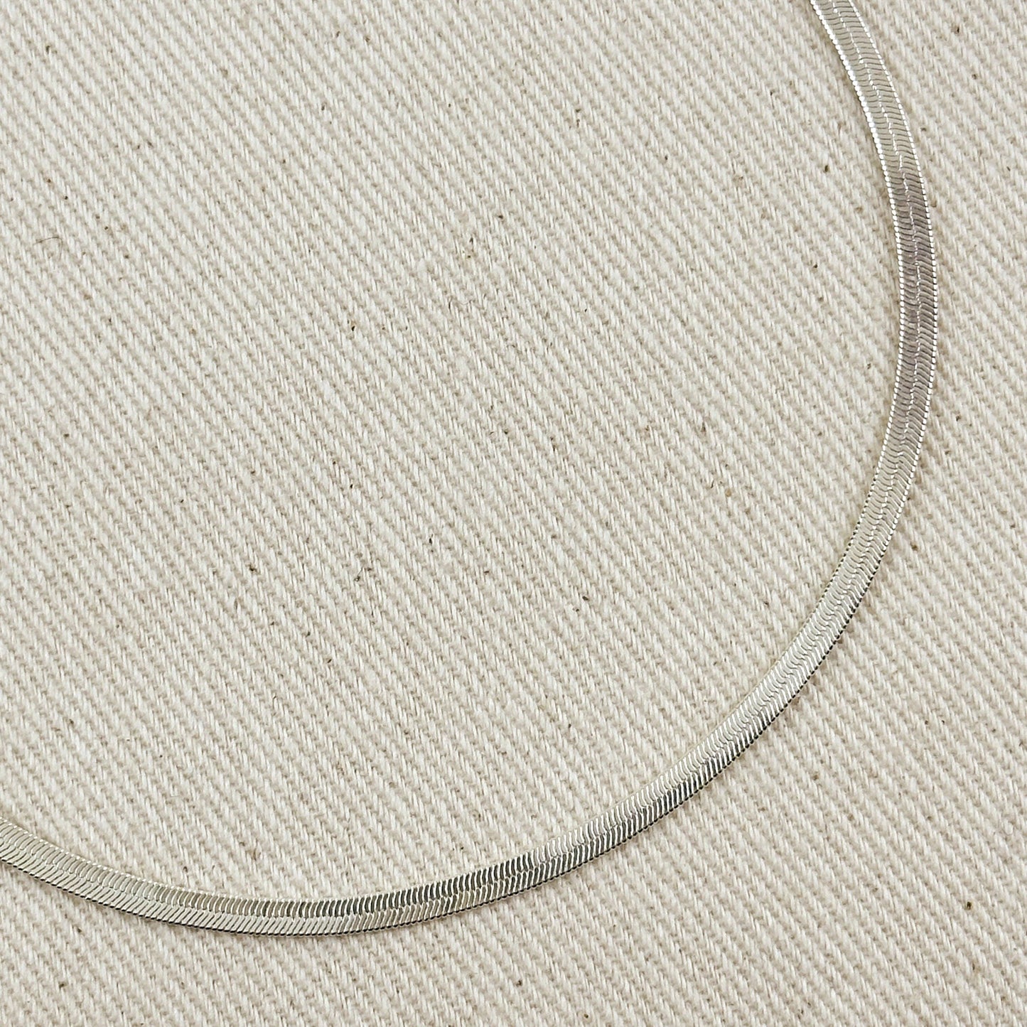 Sterling Silver Herringbone Necklace | 18 inches