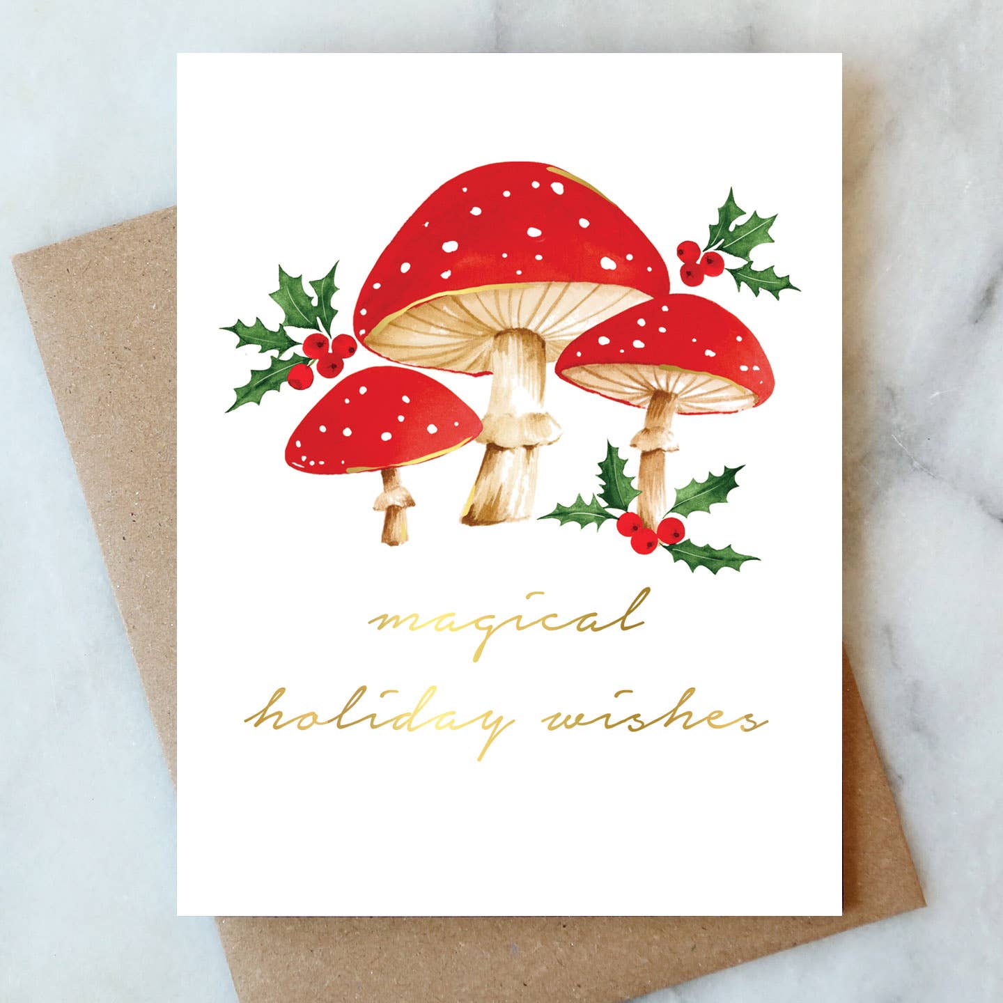 Magical Mushrooms Christmas Holiday Card