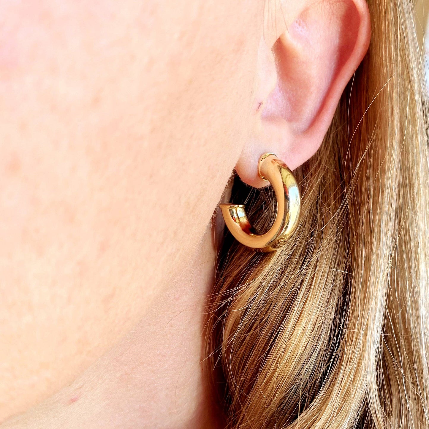 18k Gold Filled Chubby C-Hoop Earrings