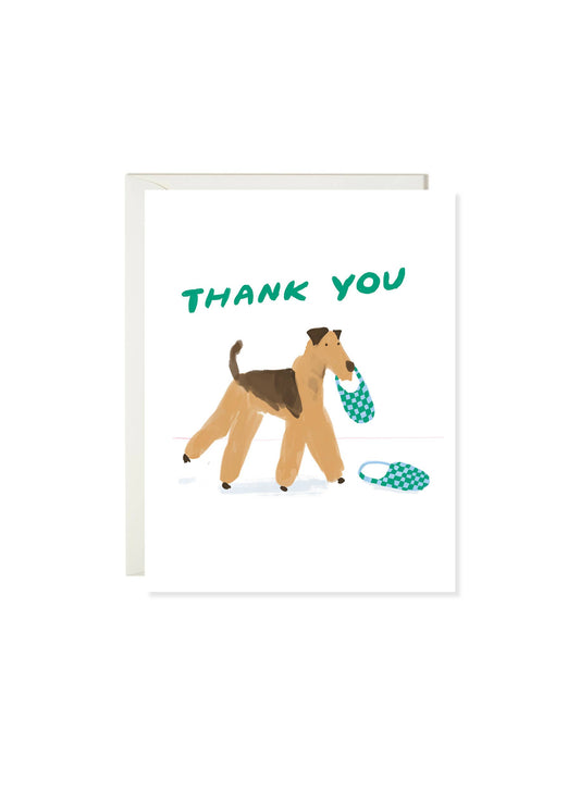 Dog Slipper Thank You Card