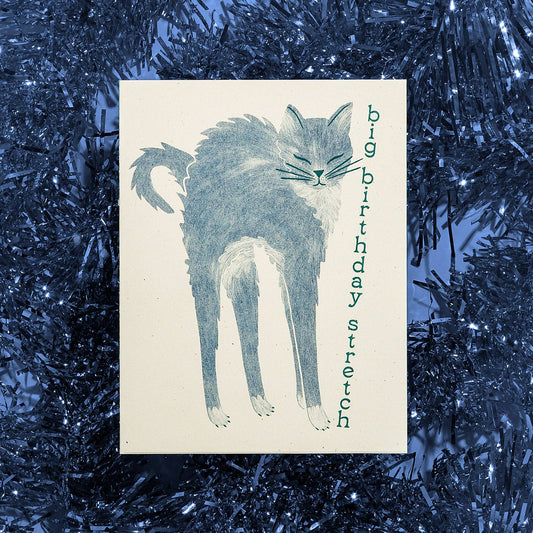 Big Birthday Stretch - Risograph Card