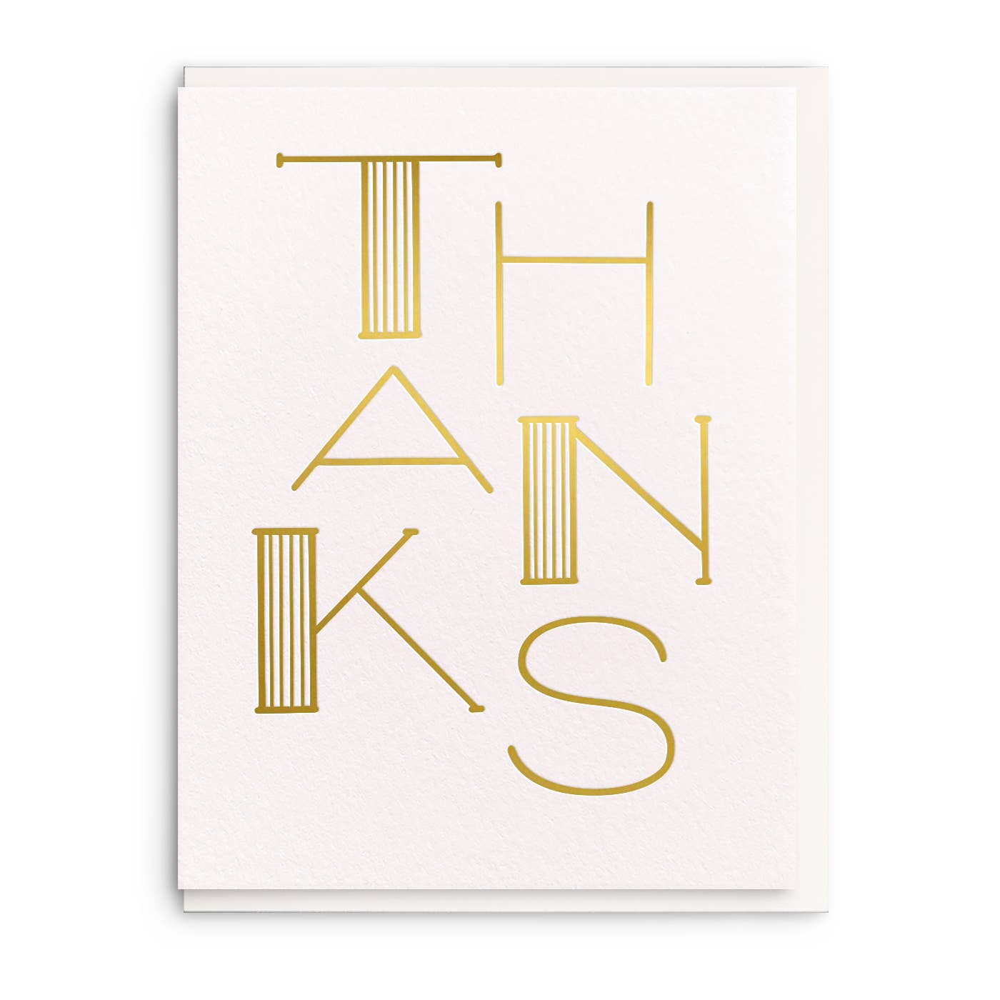 Thank You Gold - Foil Thank You Greeting Card: White