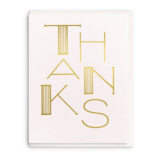 Thank You Gold - Foil Thank You Greeting Card: White