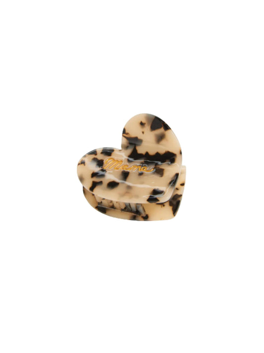 Hand-Painted Mama Heart Acetate Claw Hair Clip | Eco-Friendly: Leopard