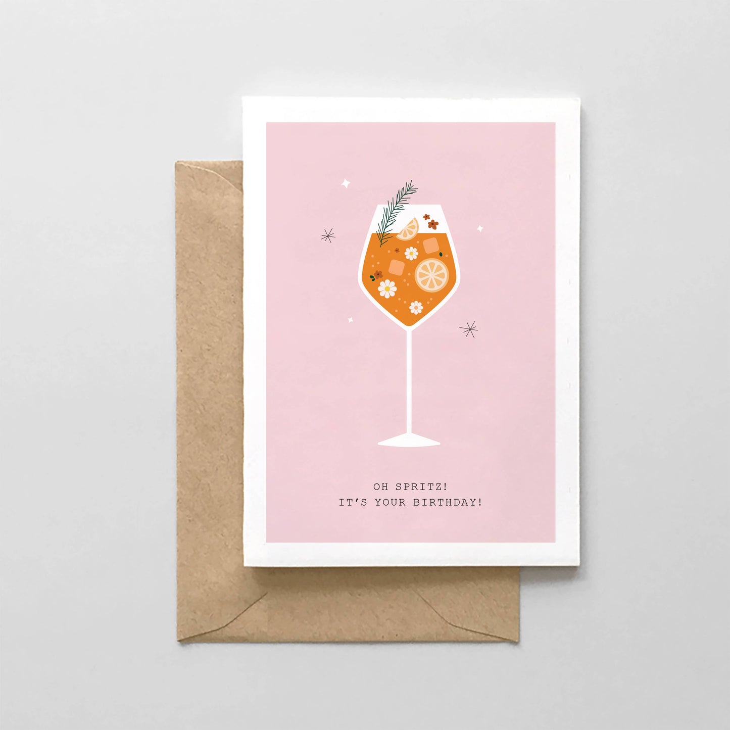 Oh Spritz! It's Your Birthday! Aperol Spritz Birthday Card