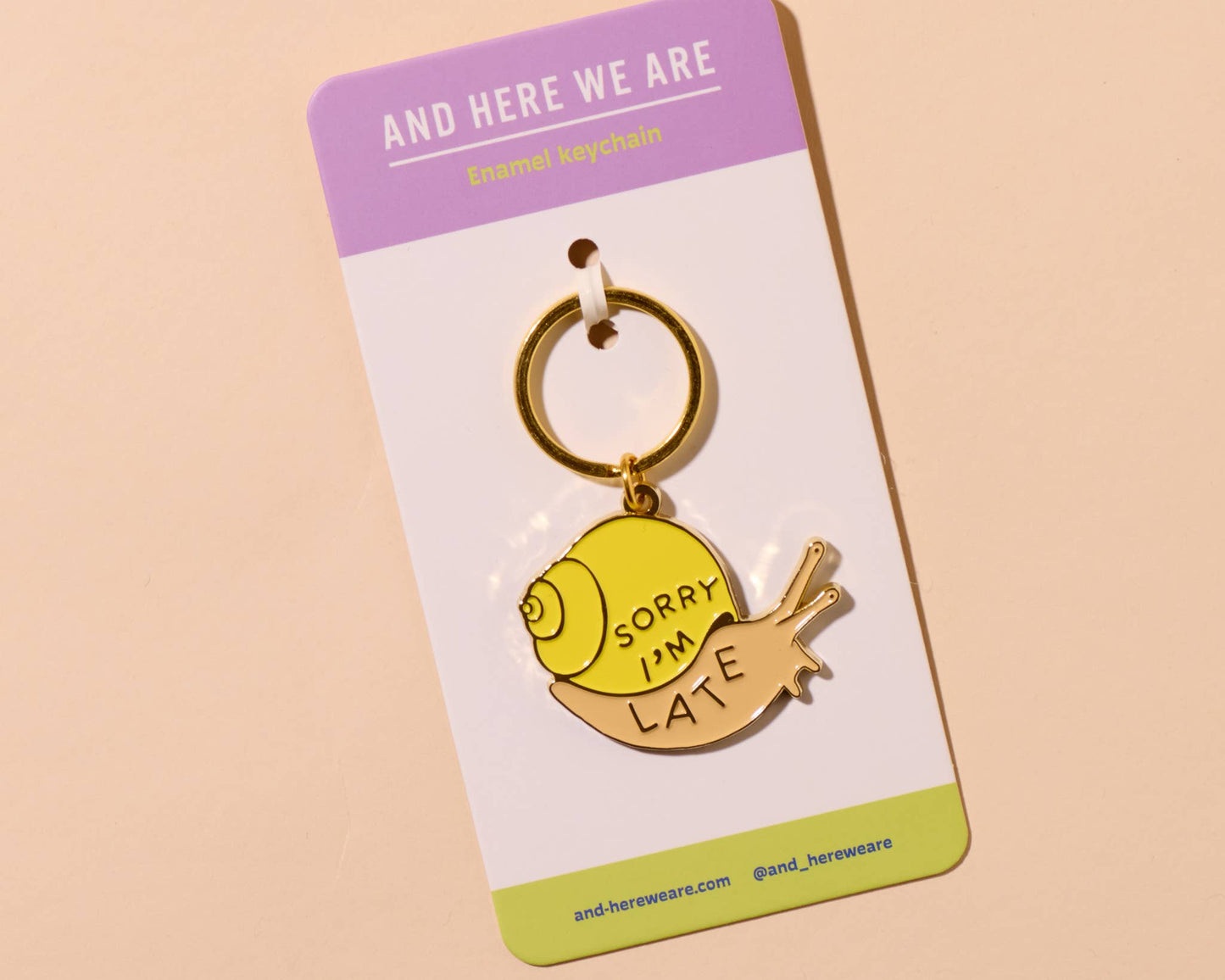 Sorry I'm Late Enamel Snail Keychain