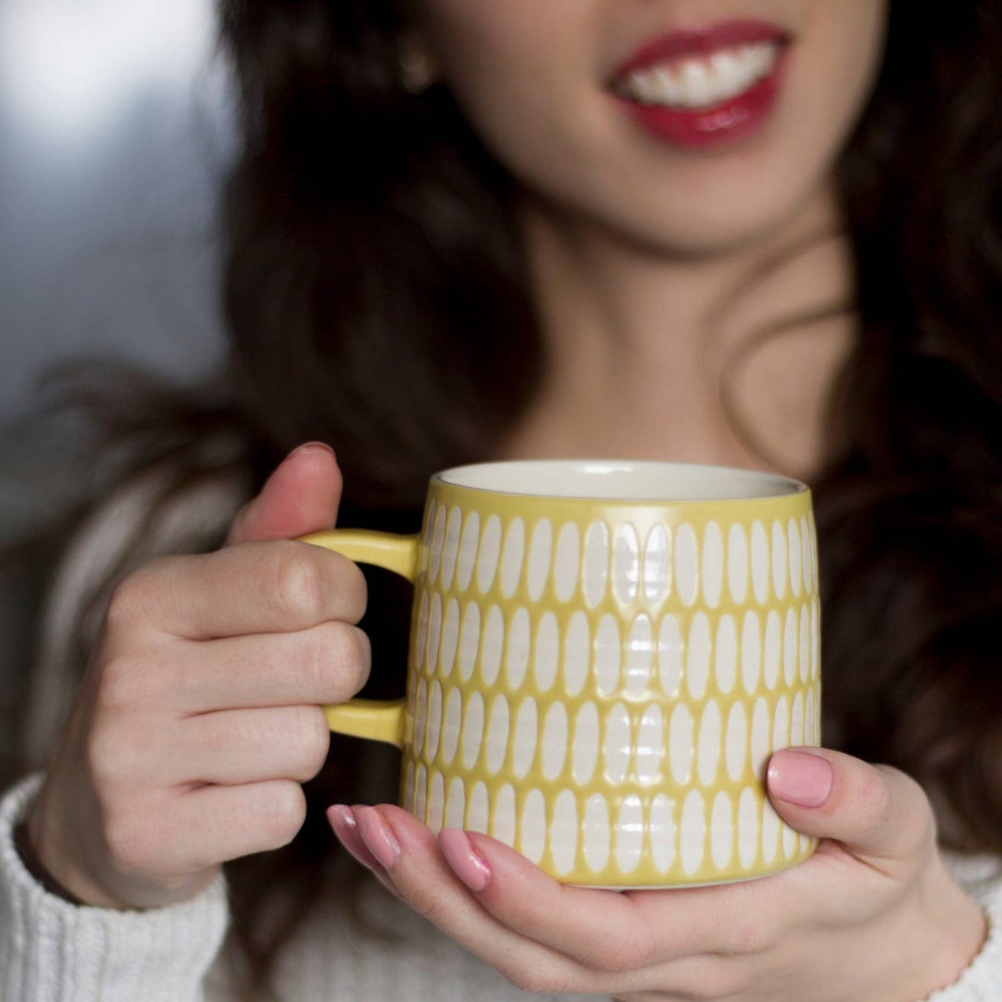 Danica Studio Ochre Imprint Stoneware Mugs 12 oz