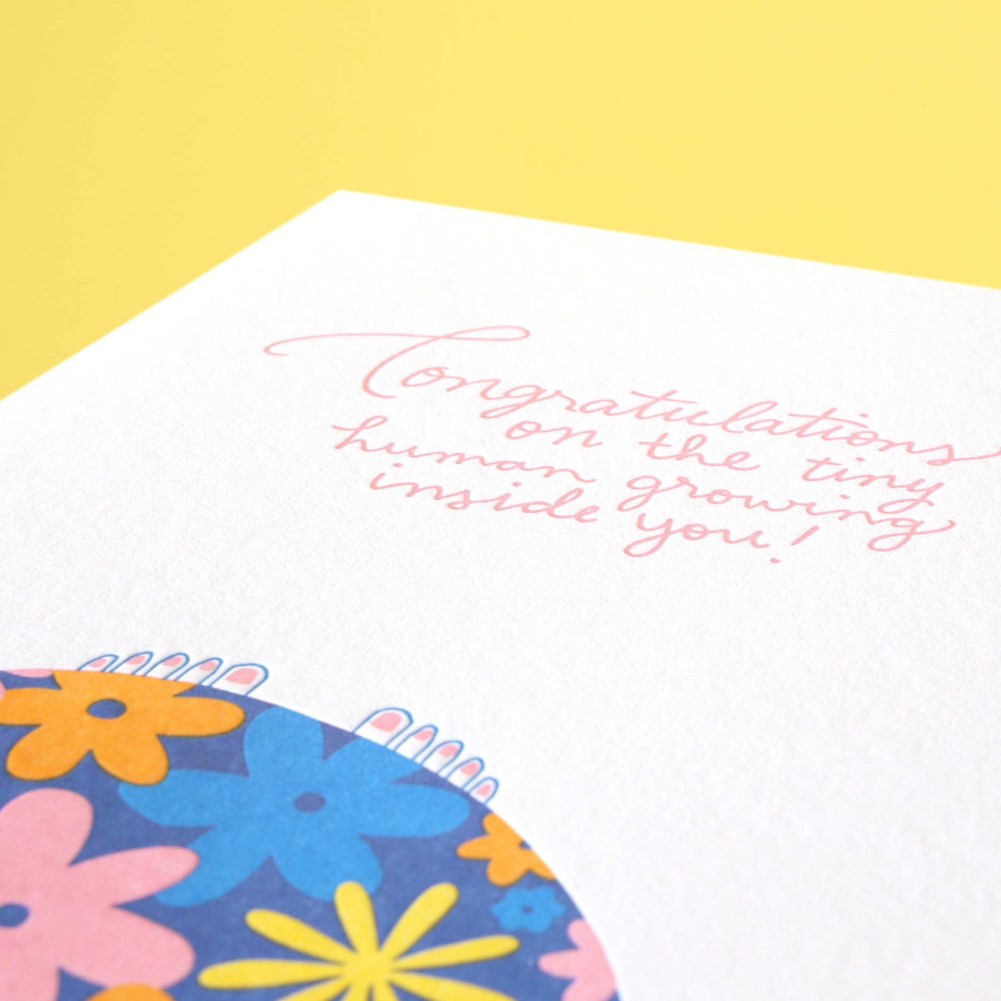 Tiny Human Floral Letterpress Baby Card