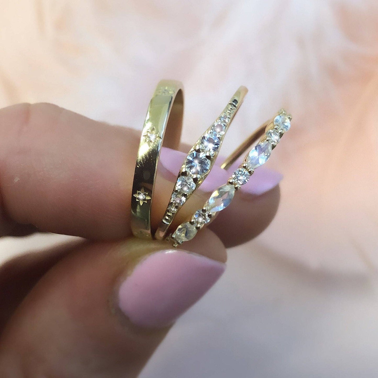 Diamond Stardust Band | Solid Gold | 6