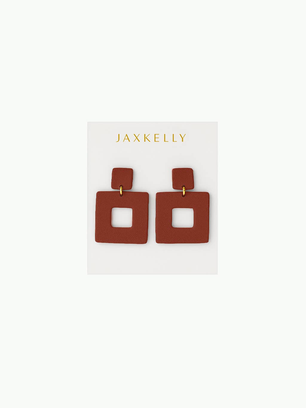Square Clay Earring-  Terracotta