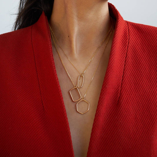 Simple Shapes Hexagon 16.5" Necklace | Gold Fill