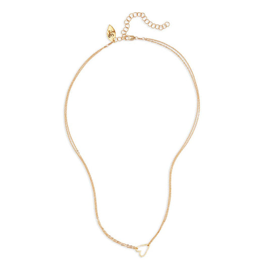 Tiny Heart Necklace | Double-Chain | Non-Toxic | Durable: Gold