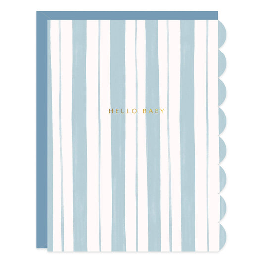 Baby Stripes Blue Greeting Card