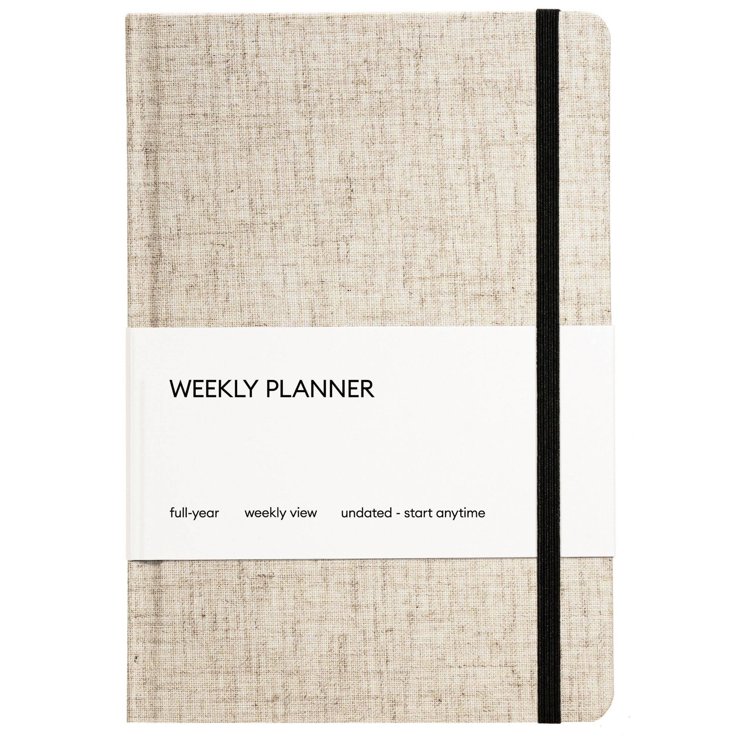 Weekly Planner Undated - Hardcover (Full Year): Oat