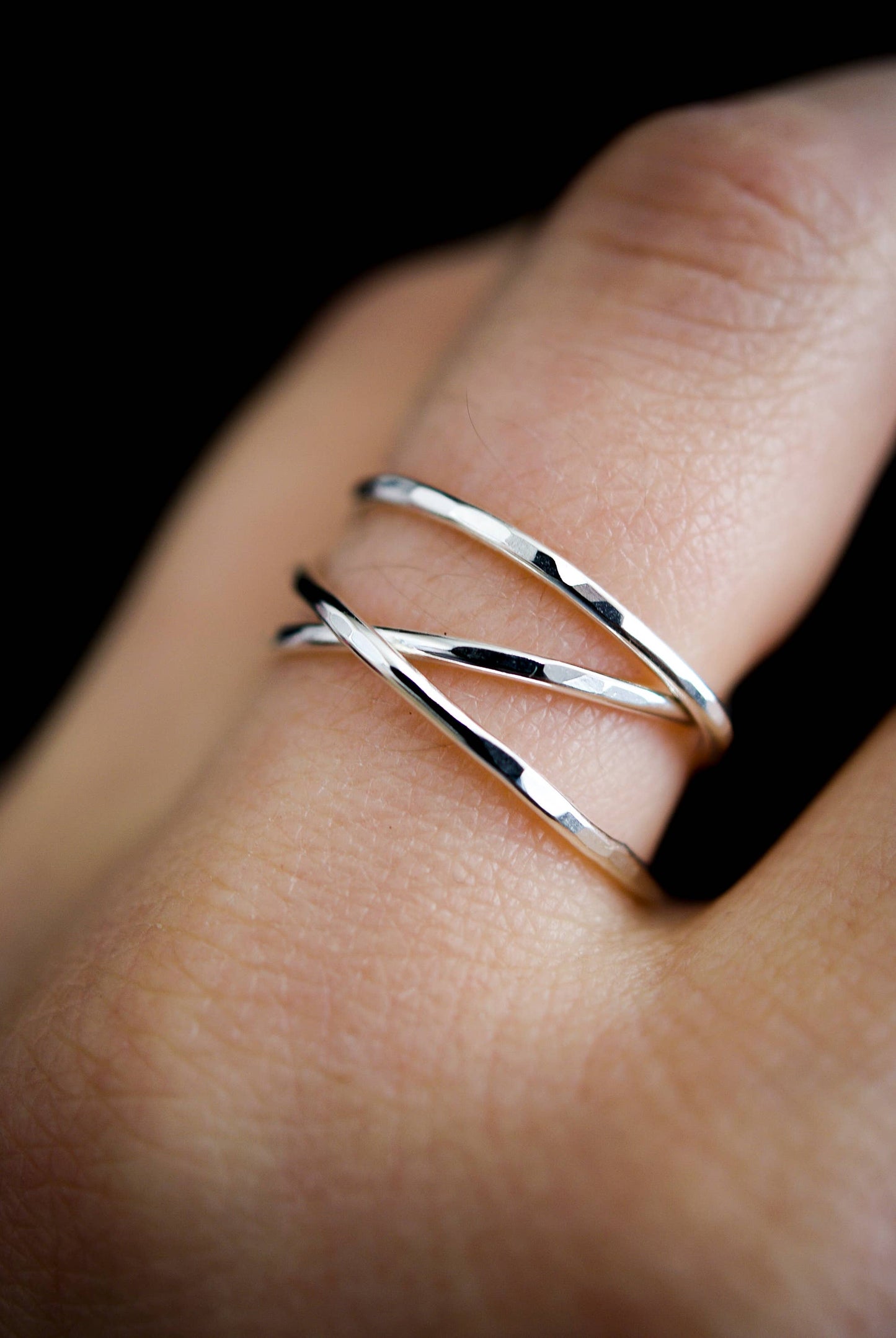 Small Wraparound Ring, Sterling Silver: Smooth / 7 / Thin