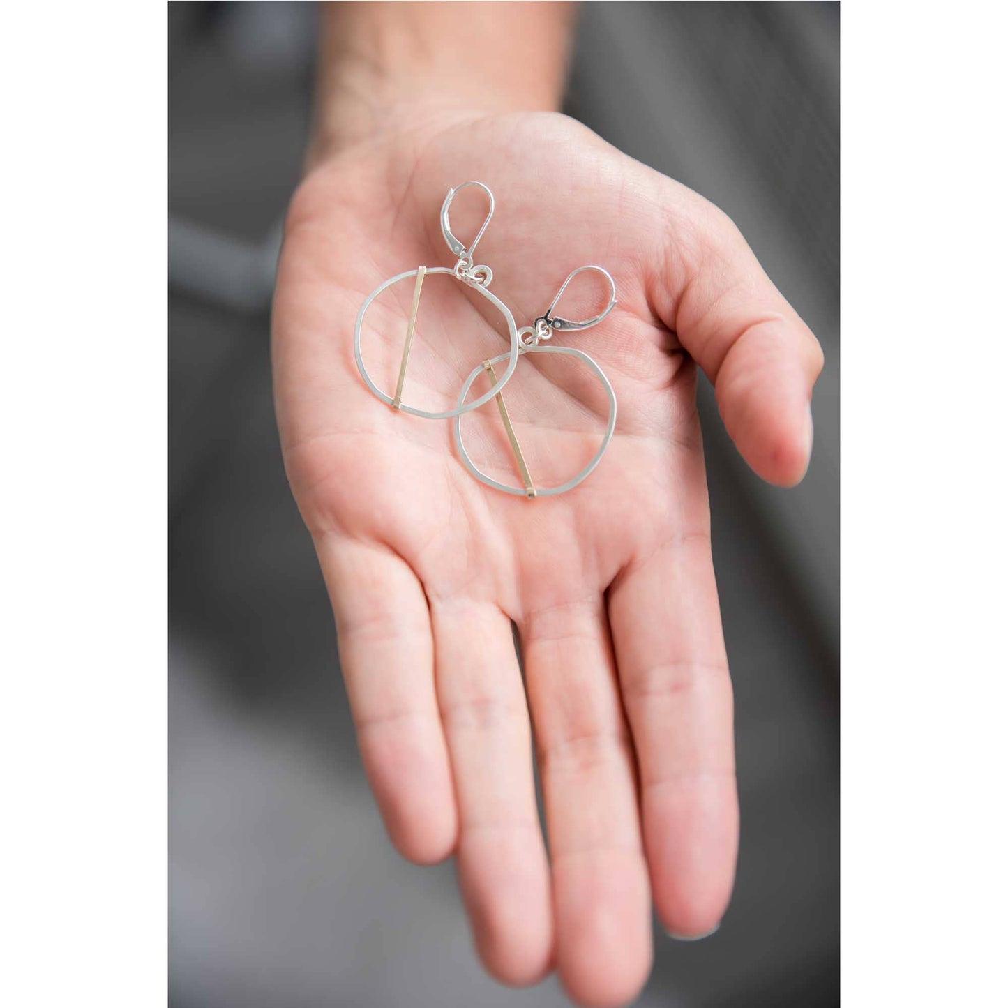 Golden Optimist Circle Earrings | Silver & Gold Mixed Metal
