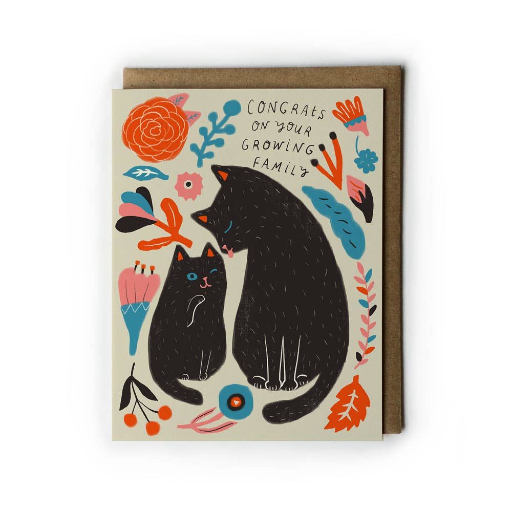 Kitty Congrats on Your Growing Family Baby Greeting Card