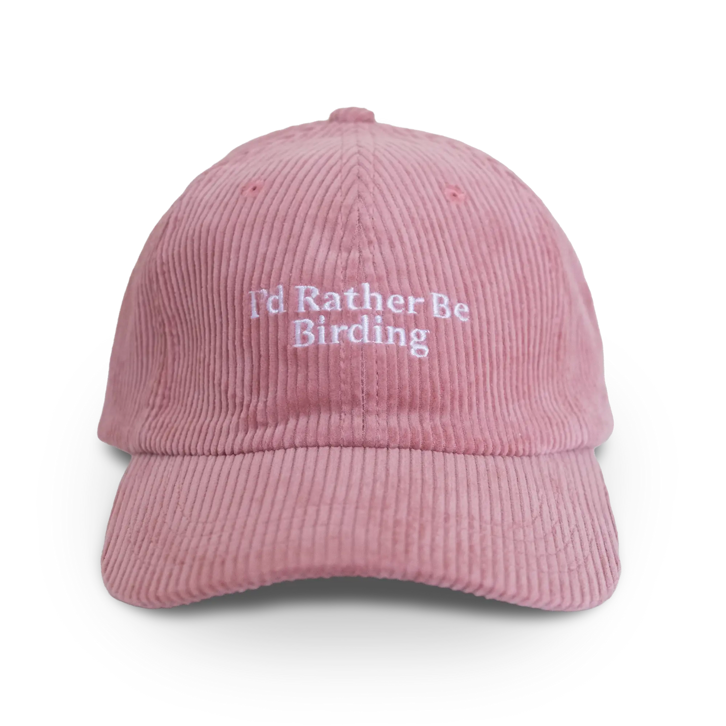 I'd Rather Be Birding Corduroy Hat: Pink
