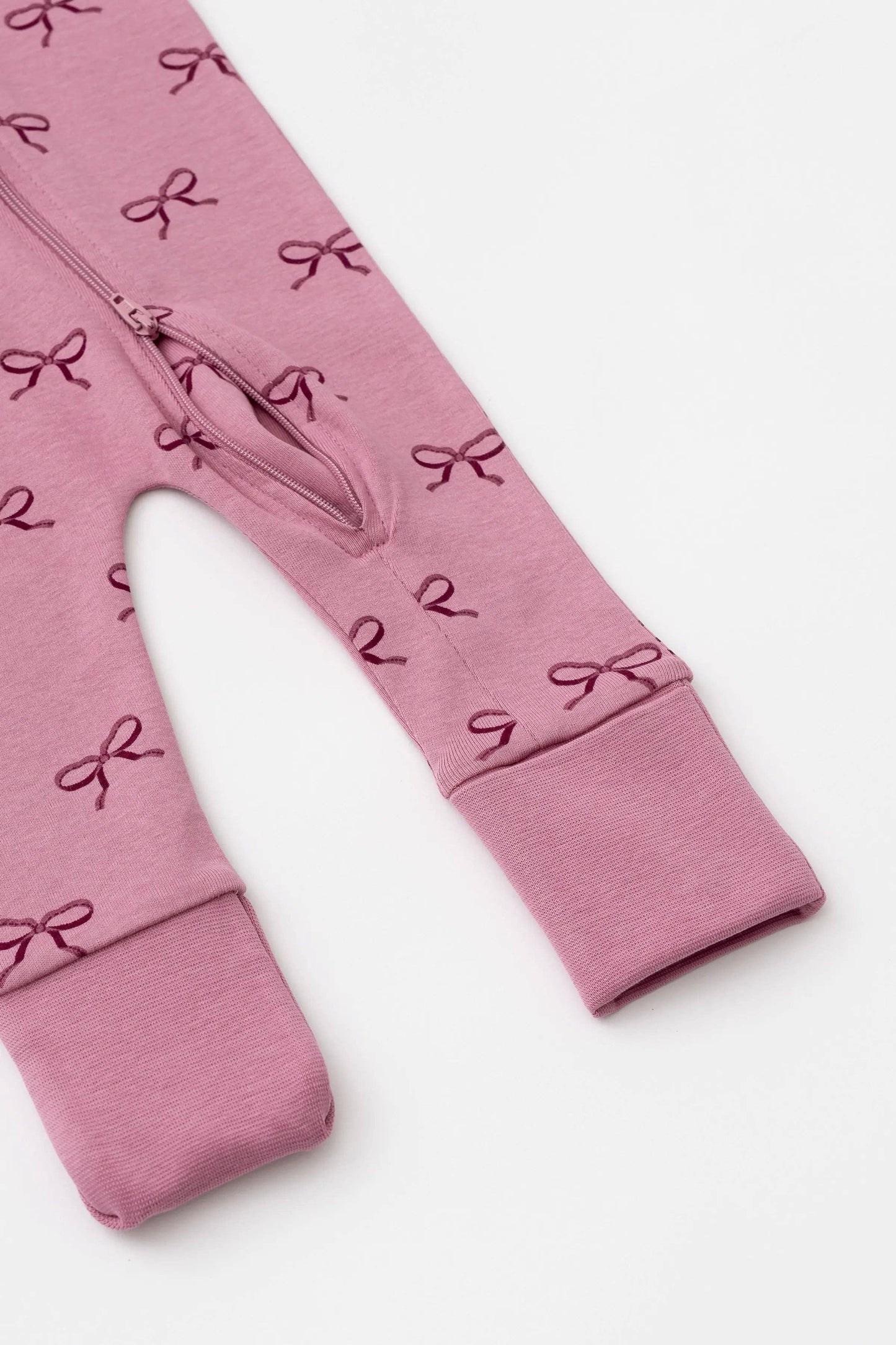 One-Piece Baby Pajamas_Pink Ribbons: Girl / Pink Ribbons / 12-18m