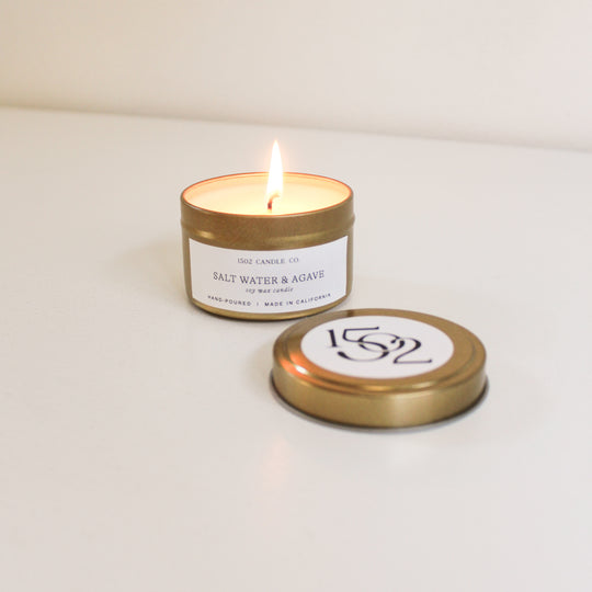 1502 Travel Tin Candle | Salt Water & Agave