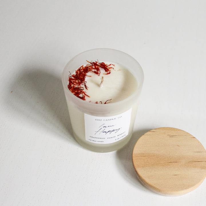 1502 Affirmation Candle I am Happy