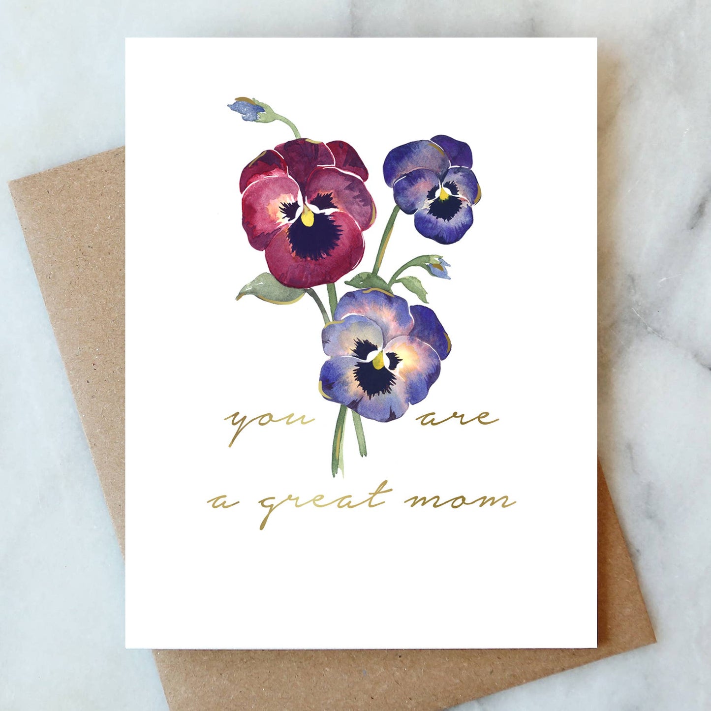 Pansy Great Mom Mother's Day Card