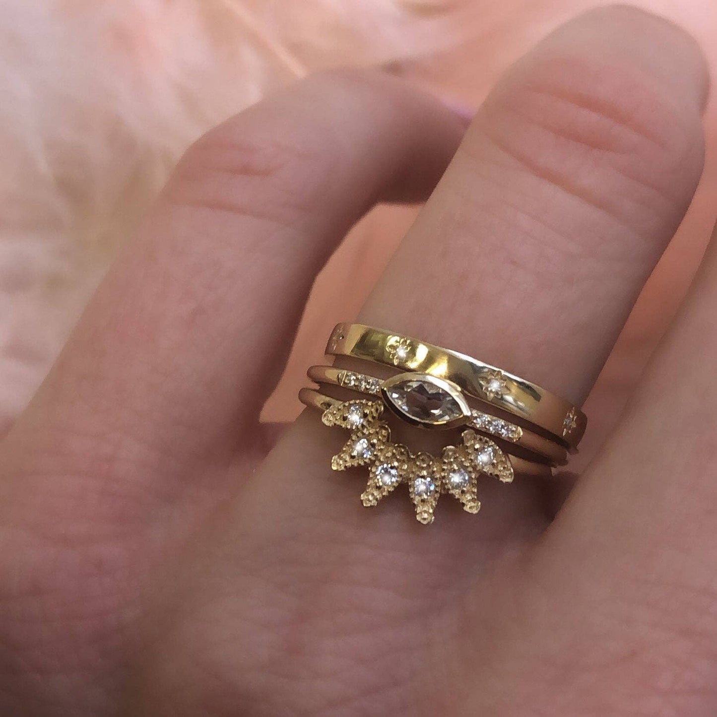 Diamond Stardust Band | Solid Gold | 6