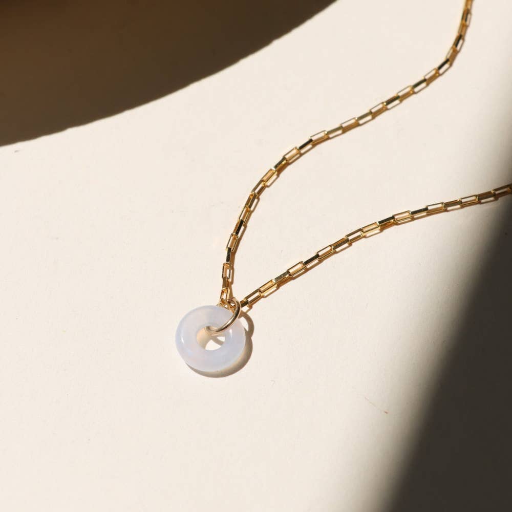 Full Circle Pendant: Sterling Silver / Amazonite / 16"