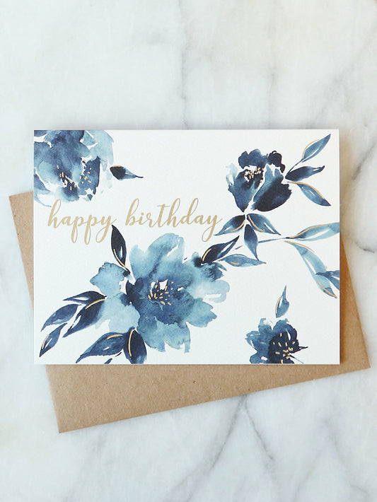 Indigo Floral Birthday